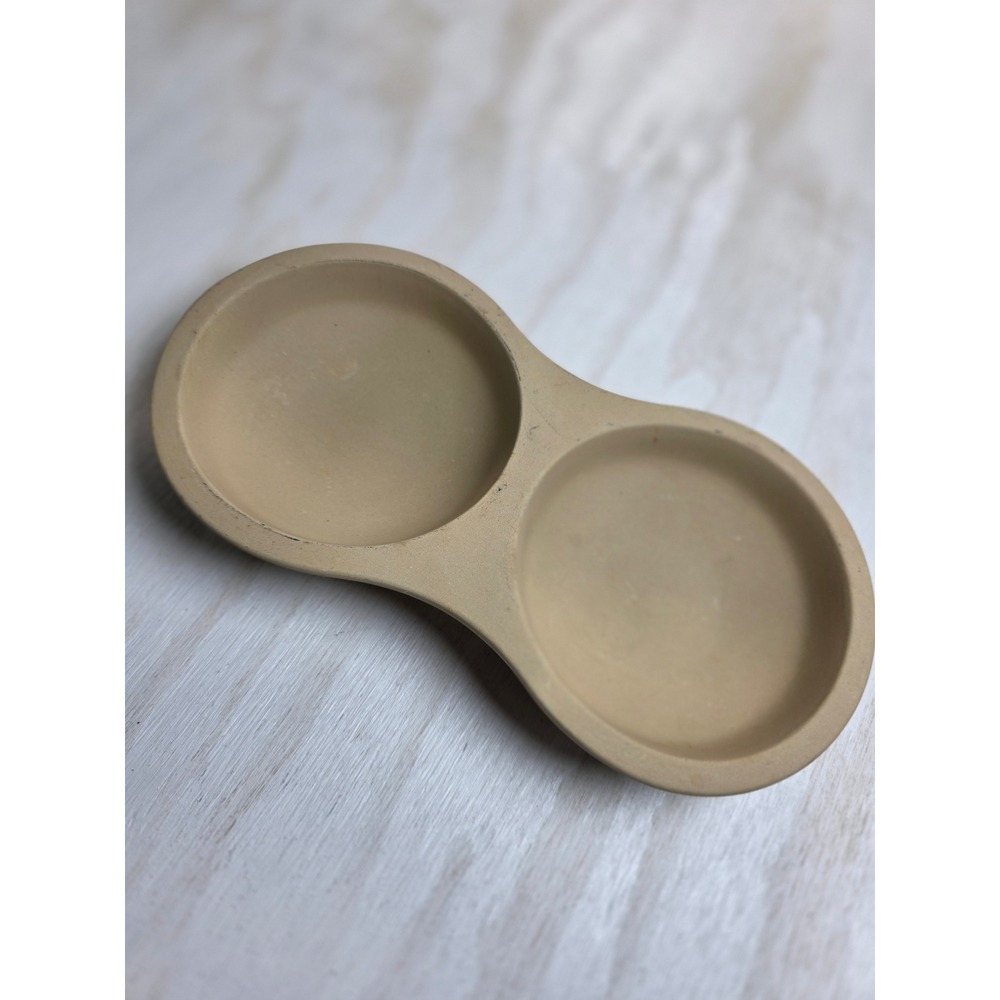 Pampered Chef Stoneware Dipping Tray Double Well Serving Dish 5132 USA Boho